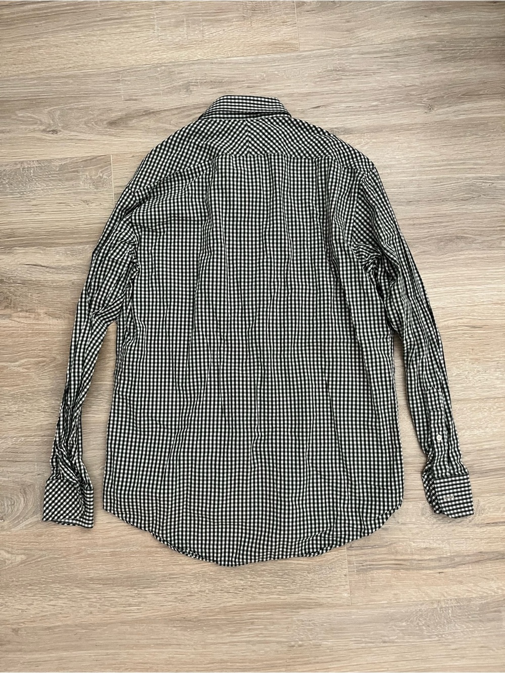 Billy Reid Men’s Green/White Gingham Button-Down Shirt Standard Cut - Medium - Picture 4 of 4